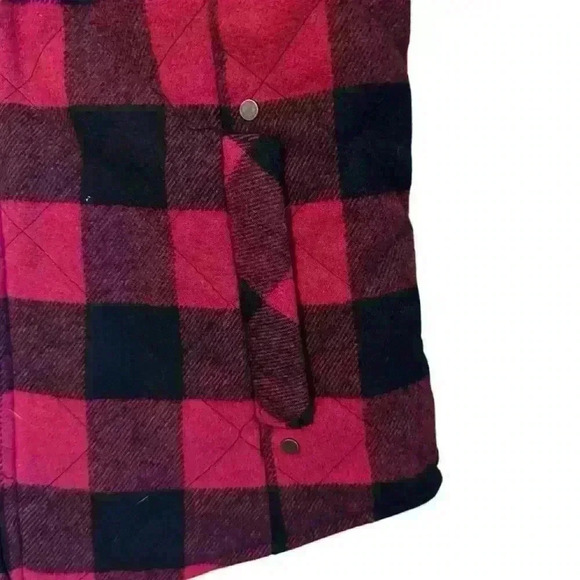 NWT Maurice’s Buffalo Plaid Sherpa Block Vest Sz XS - Picture 3 of 6
